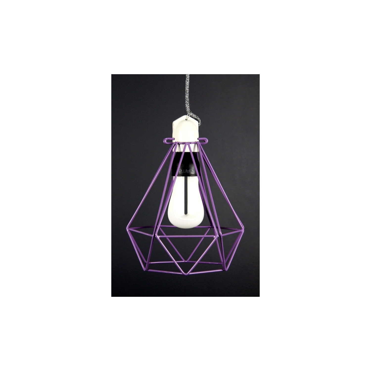 Diamond Cage Pendant Purple