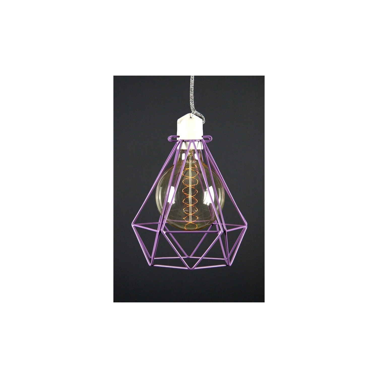 Diamond Cage Pendant Purple