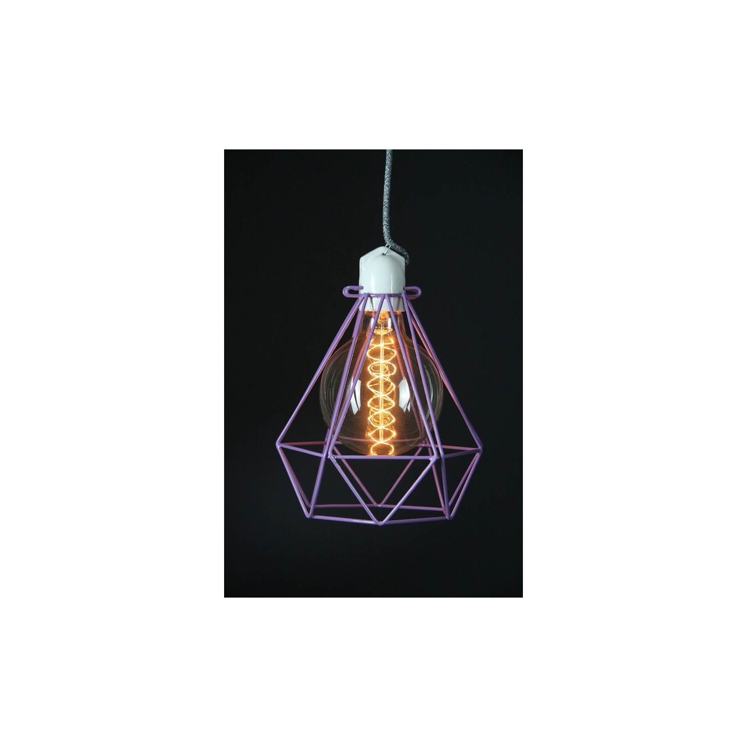 Diamond Cage Pendant Purple