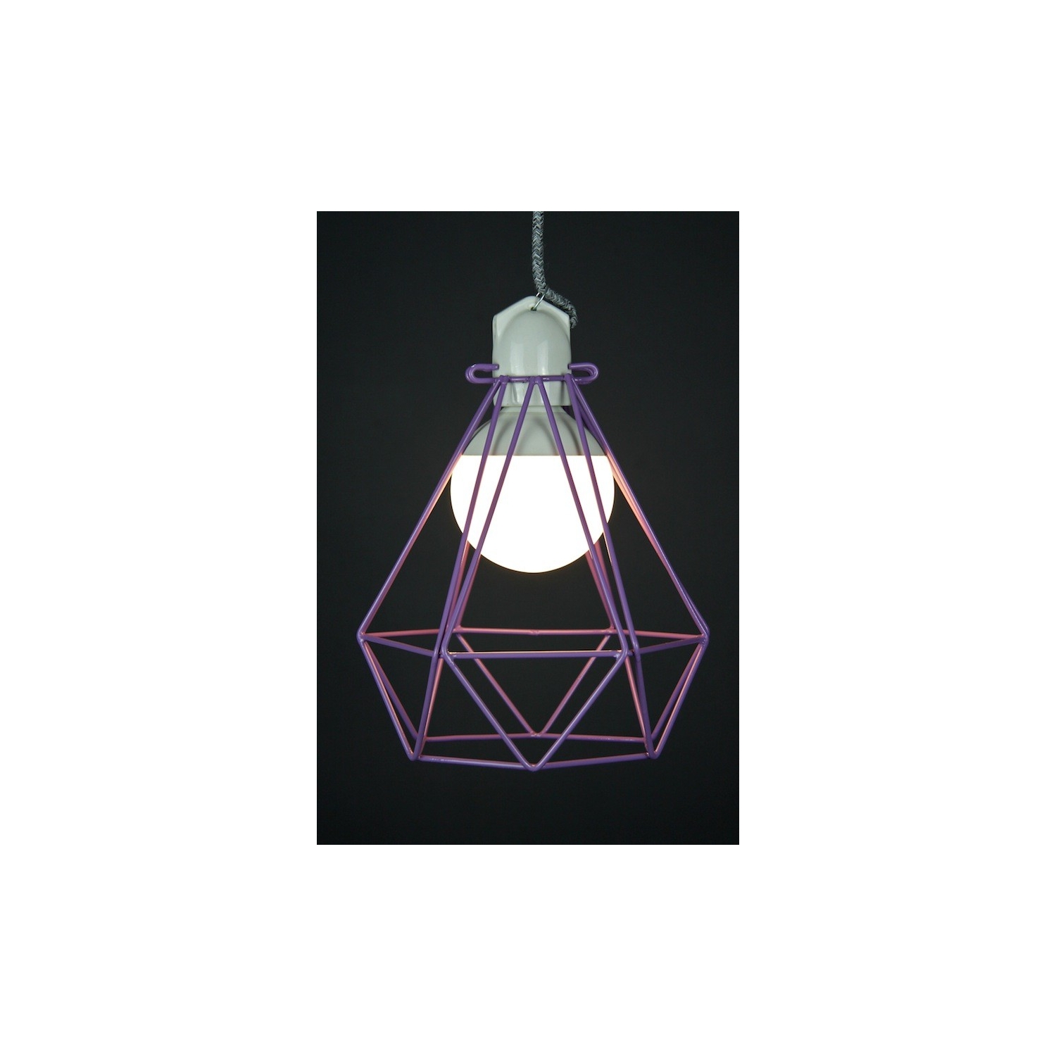 Diamond Cage Pendant Purple