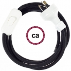 Wiring Black Cotton textile cable RC04 - 1.80 mt