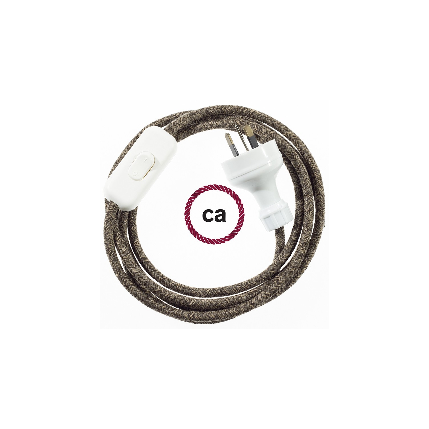 Wiring Brown Natural Linen textile cable RN04 - 1.80 mt