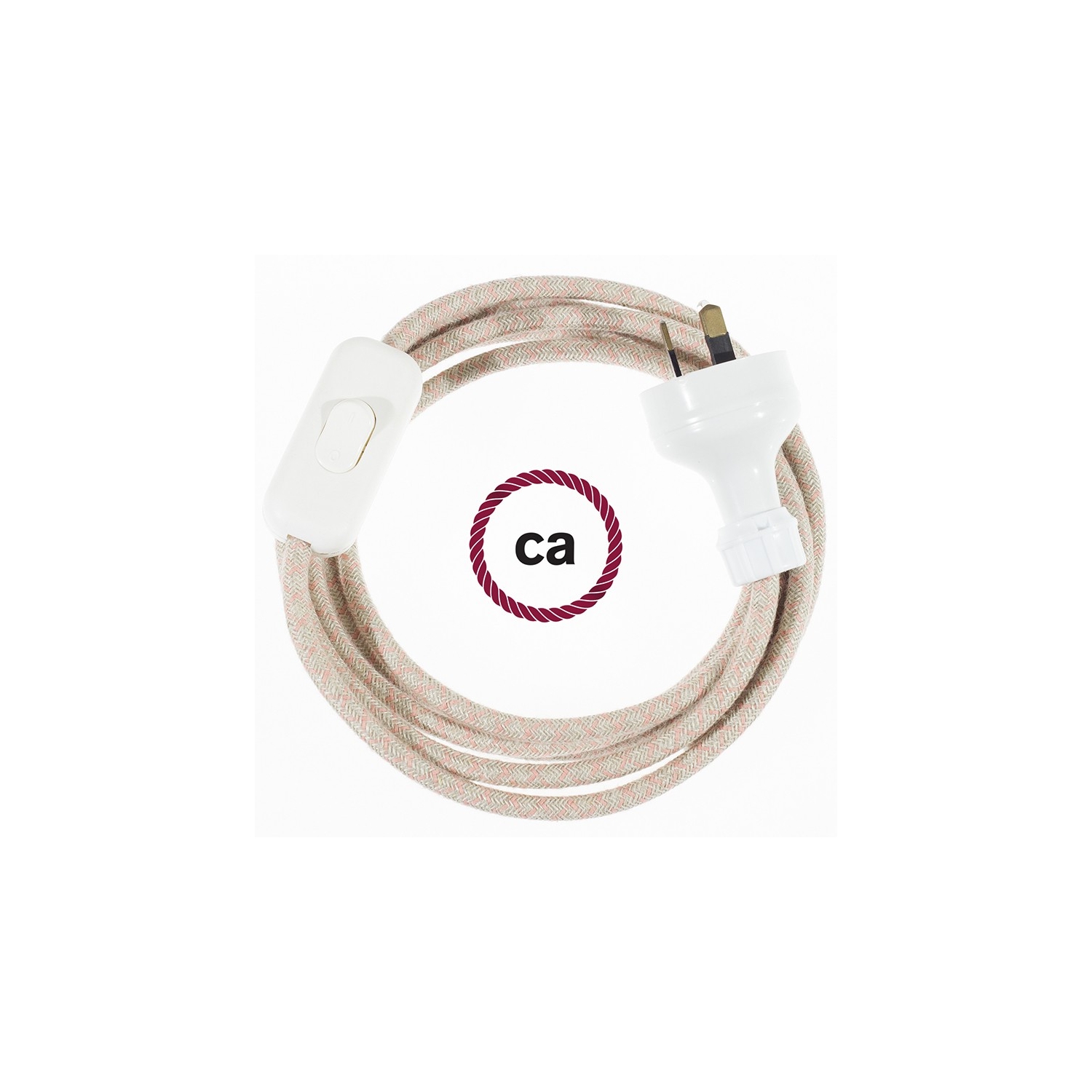 Wiring Lozenge Ancient Pink textile cable RD61 - 1.80 mt
