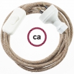 Wiring Brown Glittering Natural Linen textile cable RS82 - 1.80 mt