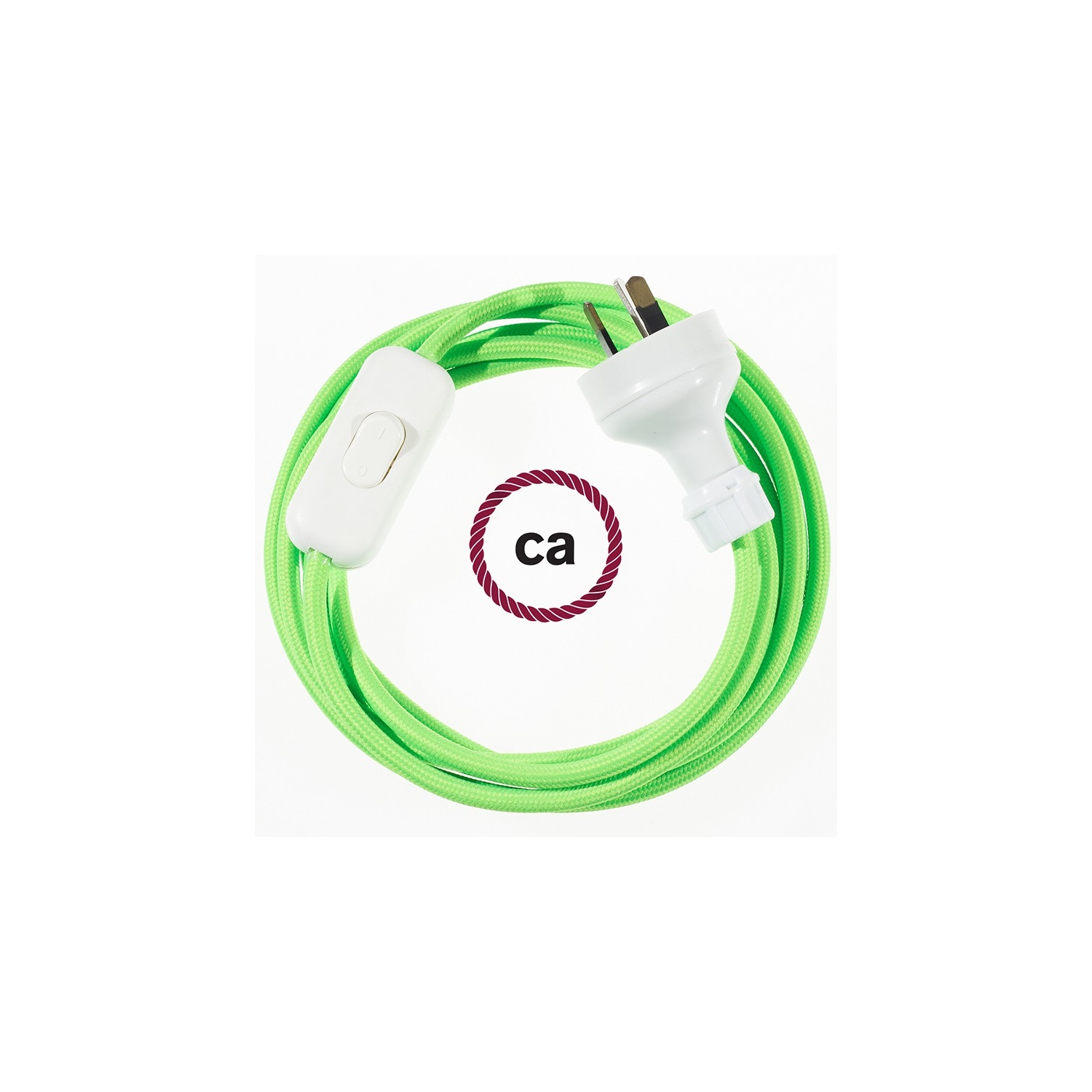 Wiring Green Fluo textile cable RF06 - 1.80 mt