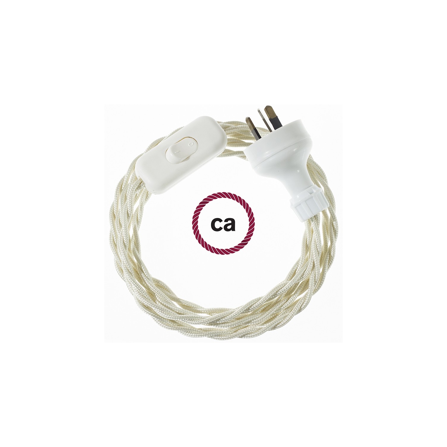 Wiring Ivory Rayon textile cable TM00 - 1.80 mt