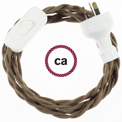 Wiring Brown Cotton textile cable TC13 - 1.80 mt