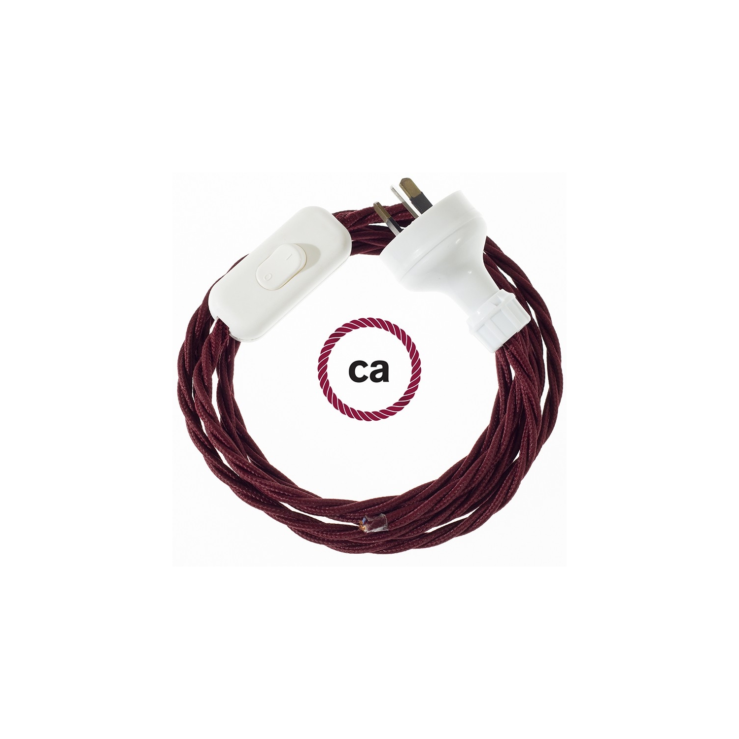 Wiring Burgundy Rayon textile cable TM19 - 1.80 mt