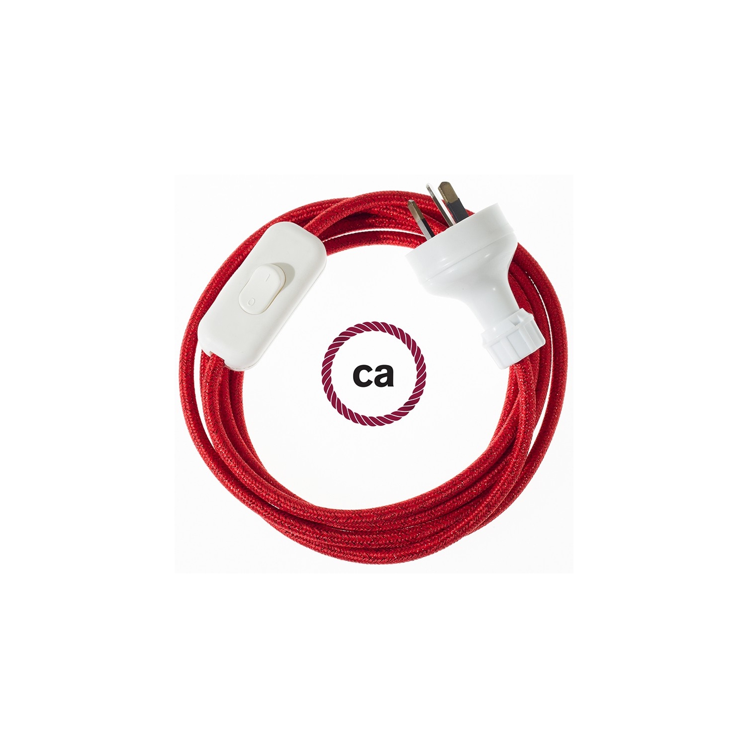Wiring Glittering Red textile cable RL09 - 1.80 mt