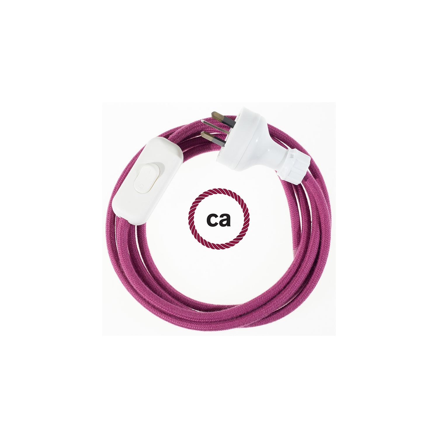 Wiring Burgundy Cotton textile cable RC32 - 1.80 mt