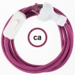 Wiring Burgundy Cotton textile cable RC32 - 1.80 mt