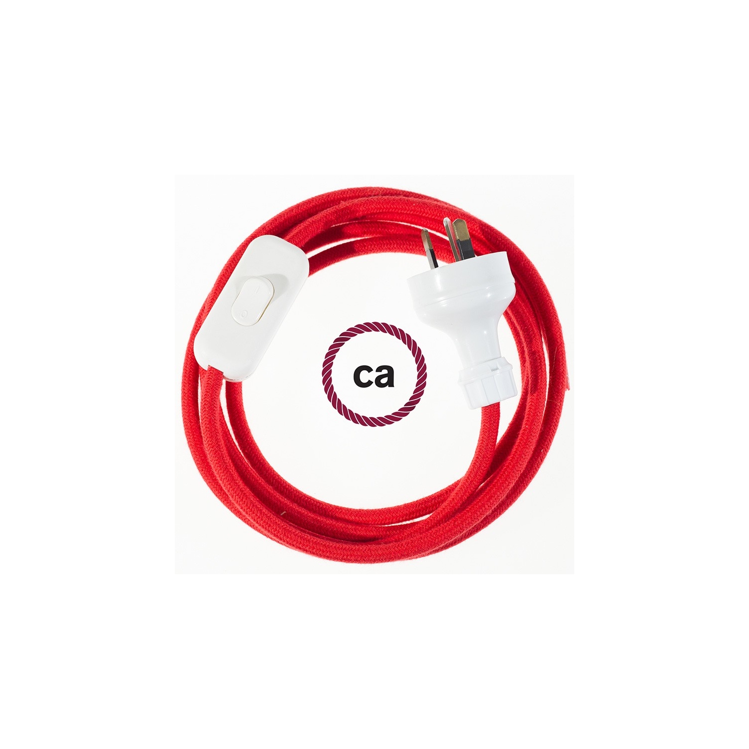Wiring Fire Red Cotton textile cable RC35 - 1.80 mt