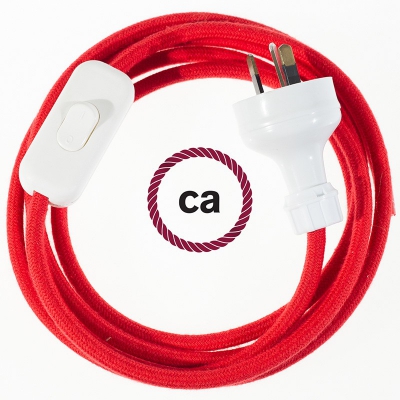 Wiring Fire Red Cotton textile cable RC35 - 1.80 mt