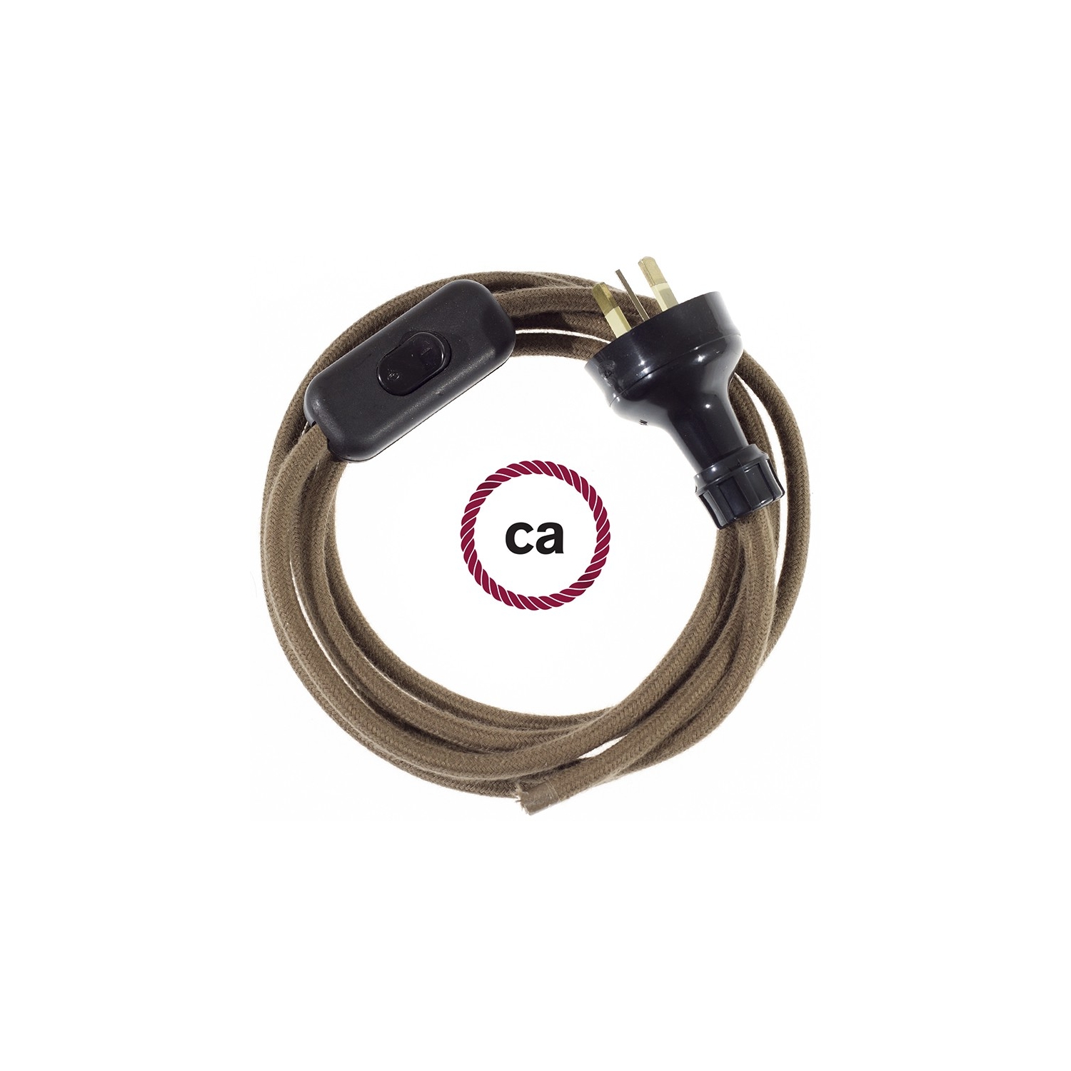Wiring Brown Cotton textile cable RC13 - 1.80 mt