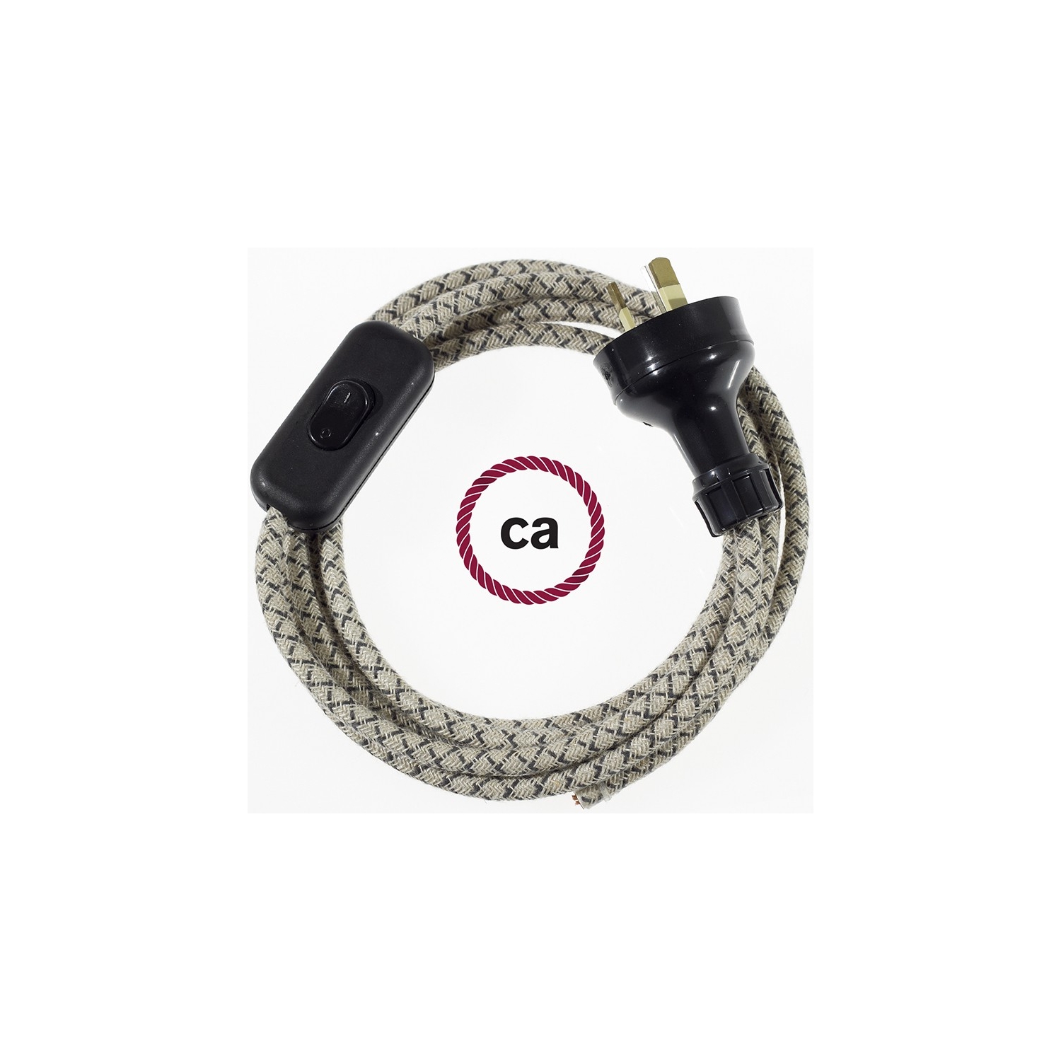 Wiring Lozenge Anthracite textile cable RD64 - 1.80 mt