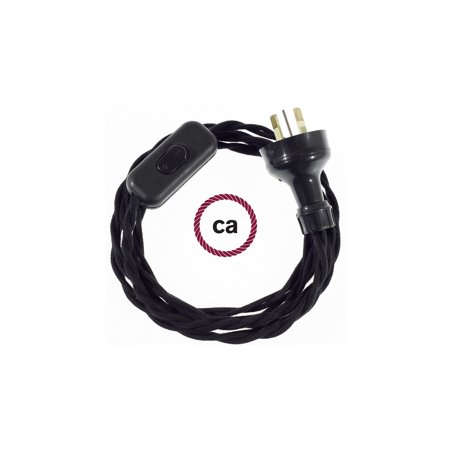 Wiring Black Cotton textile cable TC04 - 1.80 mt