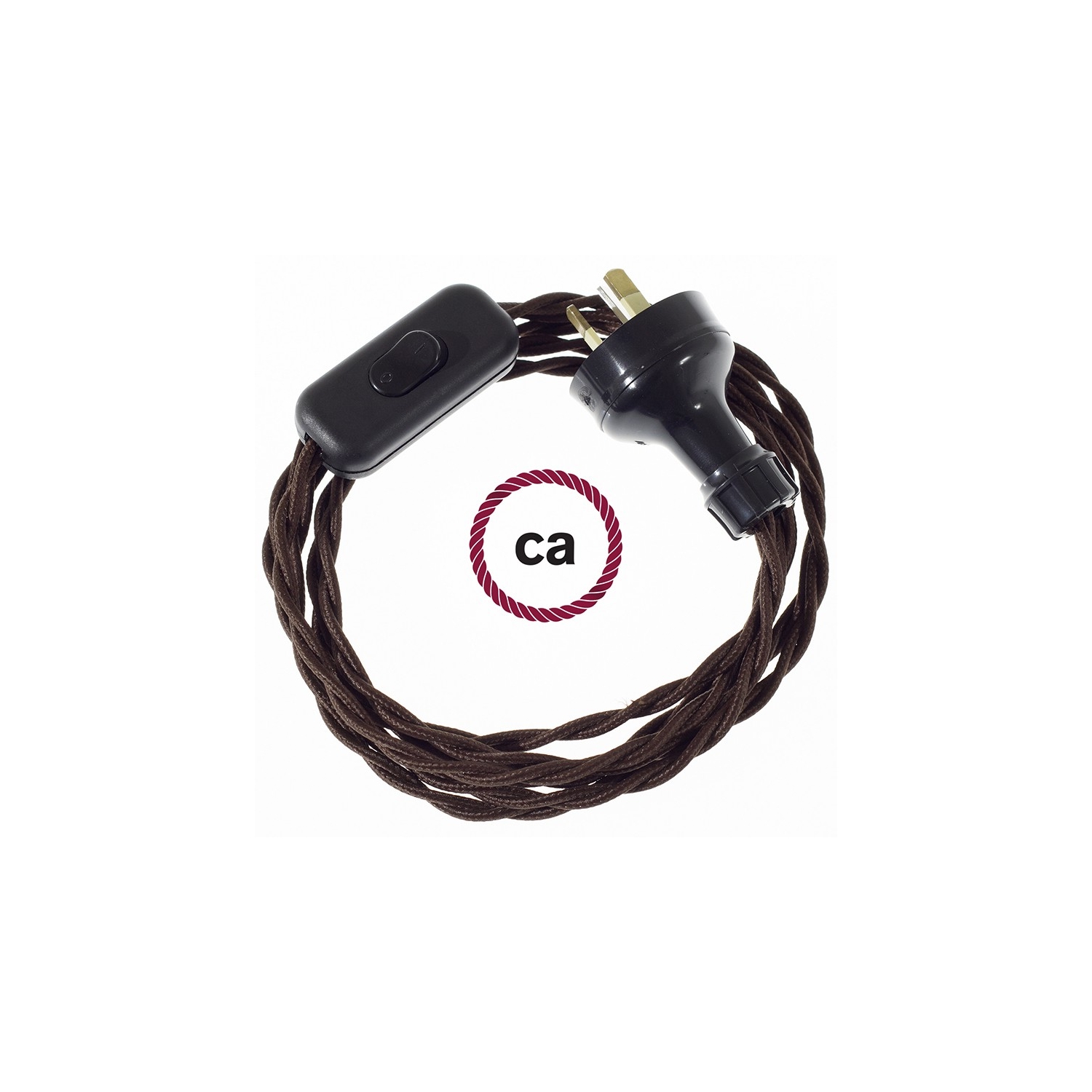 Wiring Brown Rayon textile cable TM13 - 1.80 mt