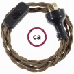 Wiring Brown Cotton textile cable TC13 - 1.80 mt