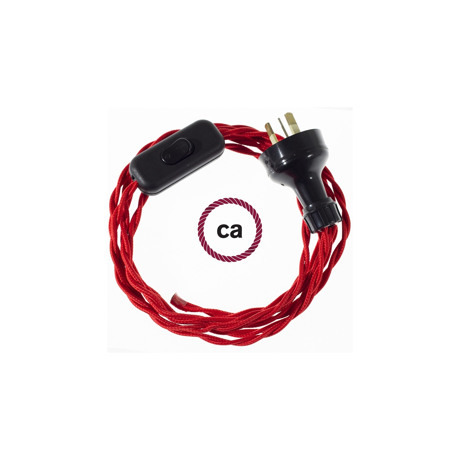 Wiring Red Rayon textile cable TM09 - 1.80 mt