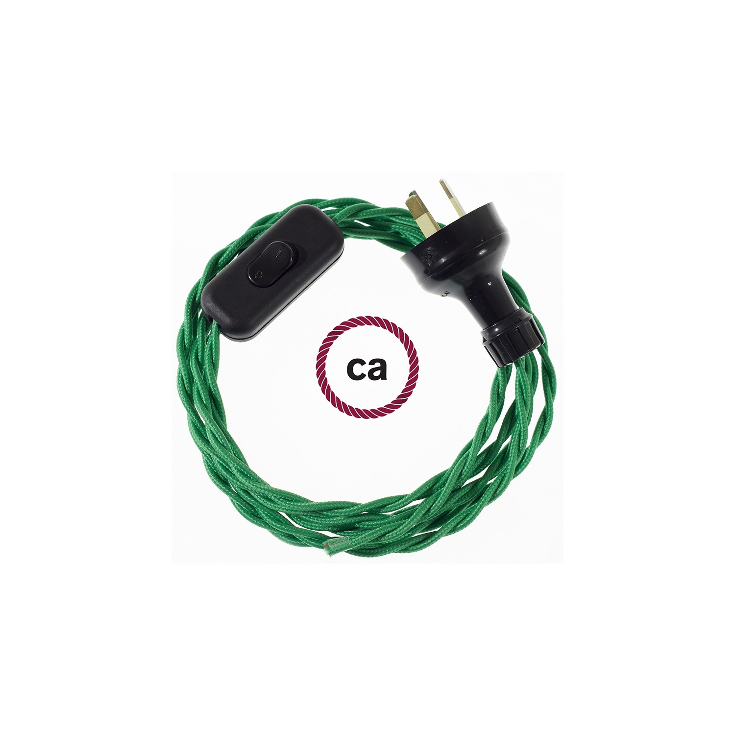 Wiring Green Rayon textile cable TM06 - 1.80 mt