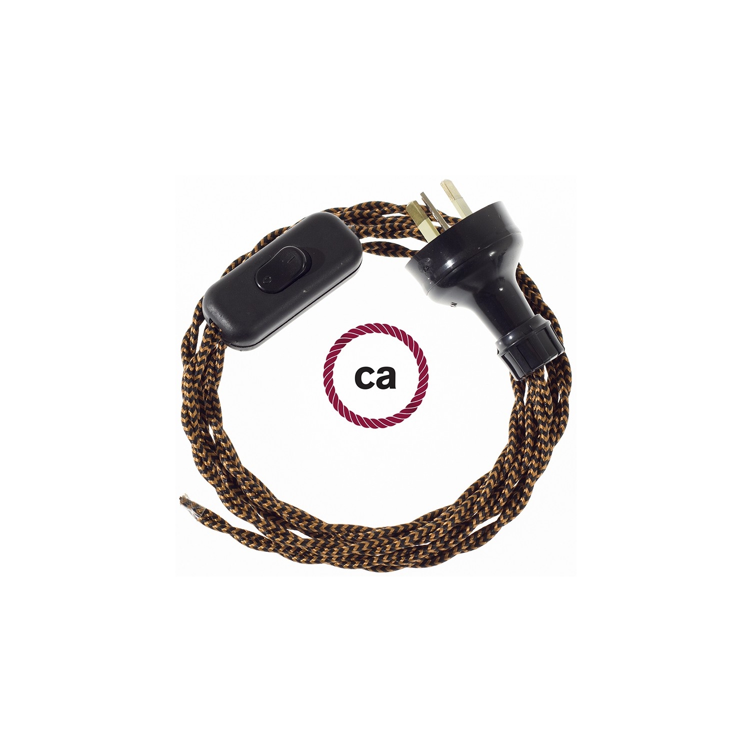 Wiring Black e Whiskey Rayon textile cable TZ22 - 1.80 mt