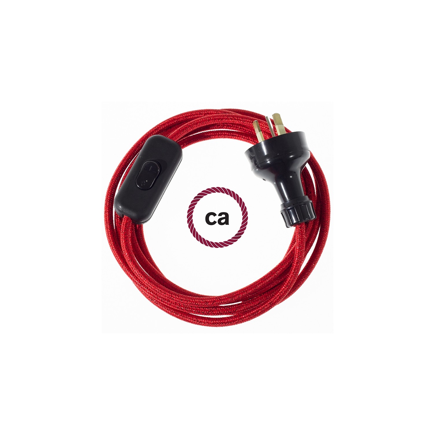 Wiring Glittering Red textile cable RL09 - 1.80 mt