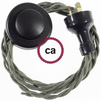 Wiring Pedestal Grey Green Cotton textile cable TC63 - 3 mt