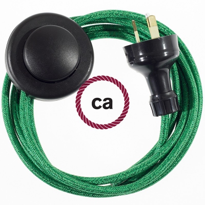 Wiring Pedestal Glittering Green textile cable RL06 - 3 mt