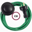 Wiring Pedestal Glittering Green textile cable RL06 - 3 mt