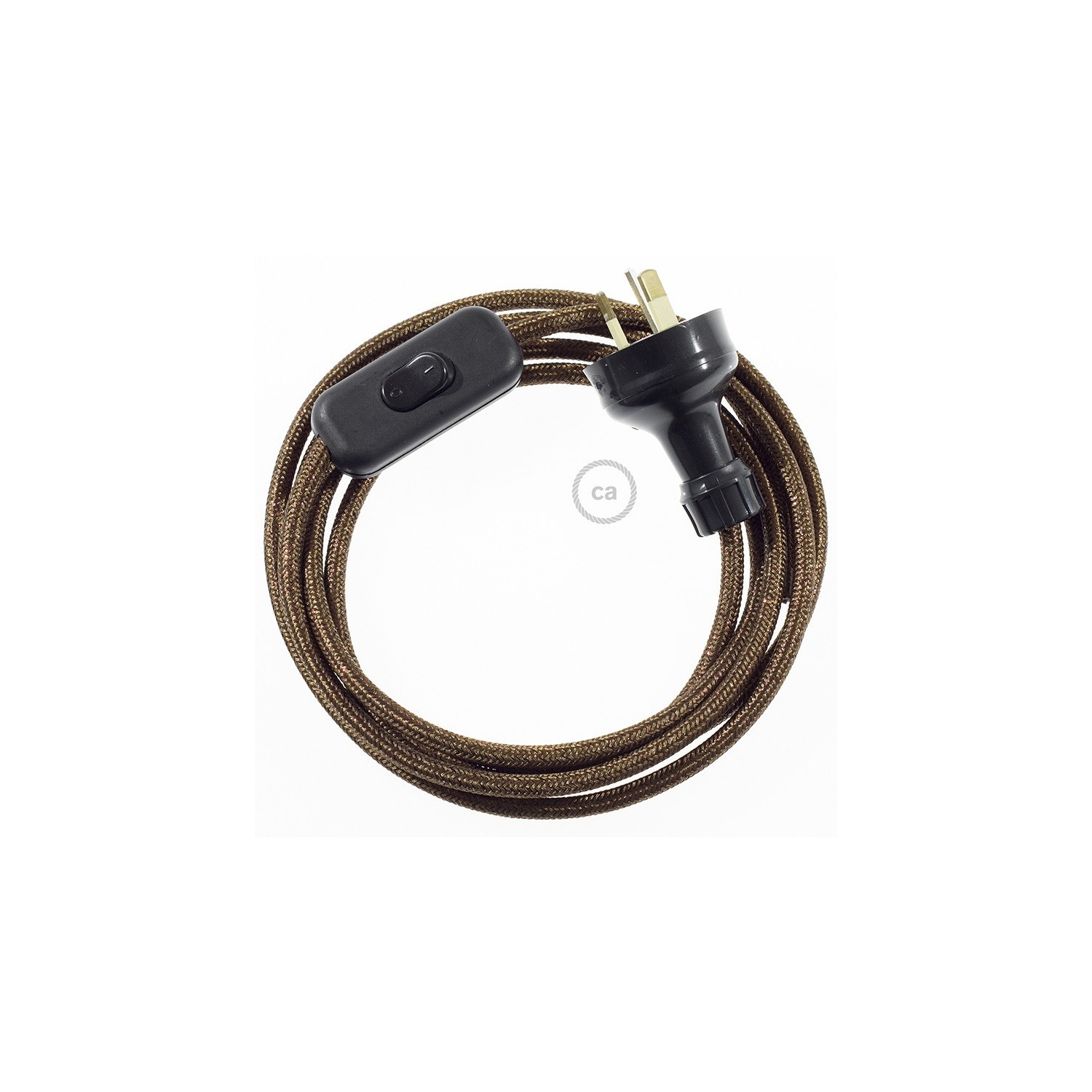 Wiring Glittering Brown textile cable RL13 - 1.80 mt