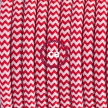 Single Pendant, suspended lamp with ZigZag Red textile cable RZ09