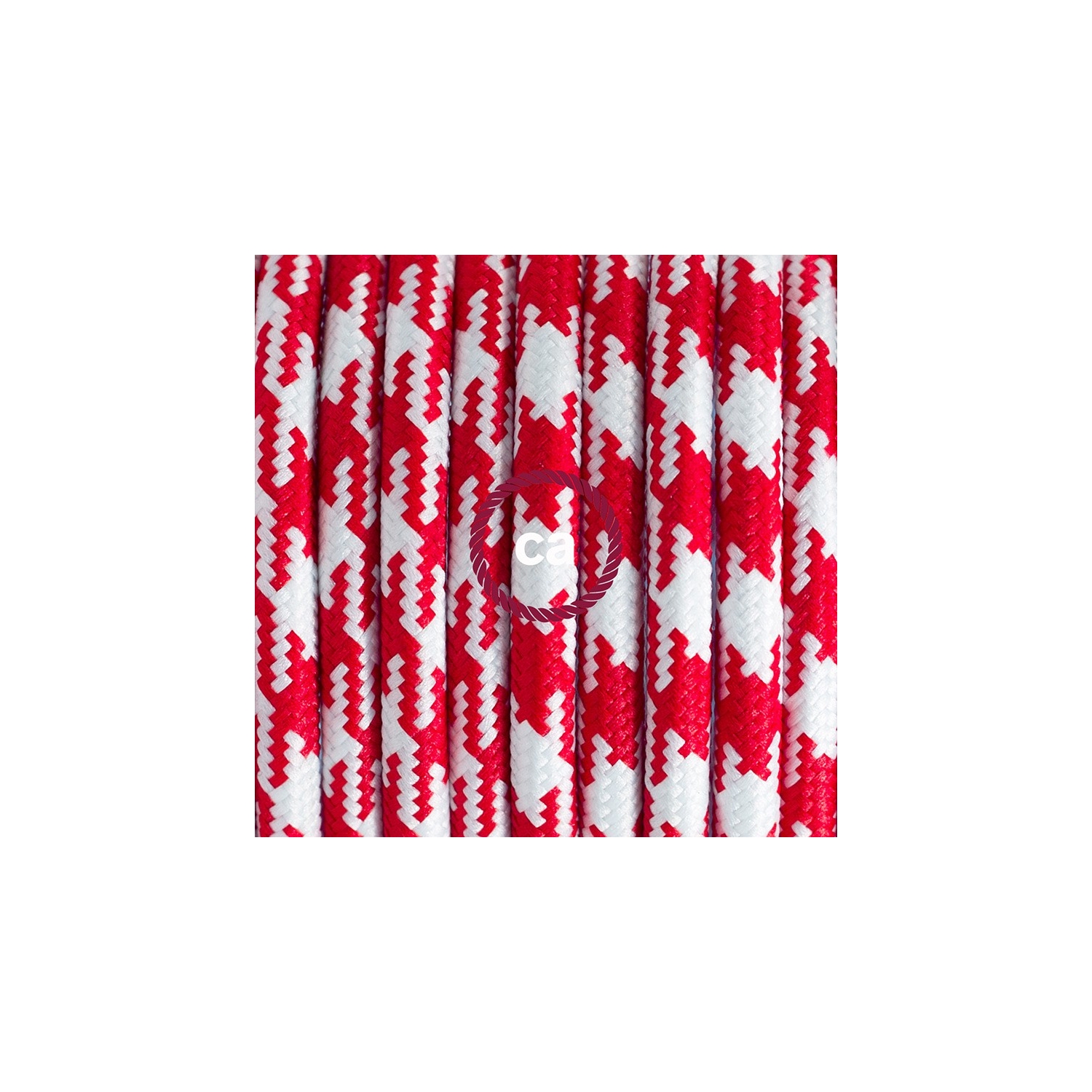 Single Pendant, suspended lamp with Bicolored Black textile cable RP04