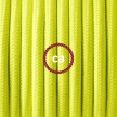 Single Pendant, suspended lamp with Yellow Fluo textile cable RF10