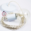 Single Pendant, suspended lamp with Ivory Rayon textile cable TM00