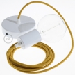 Single Pendant, suspended lamp with Golden Honey Cotton textile cable RC31