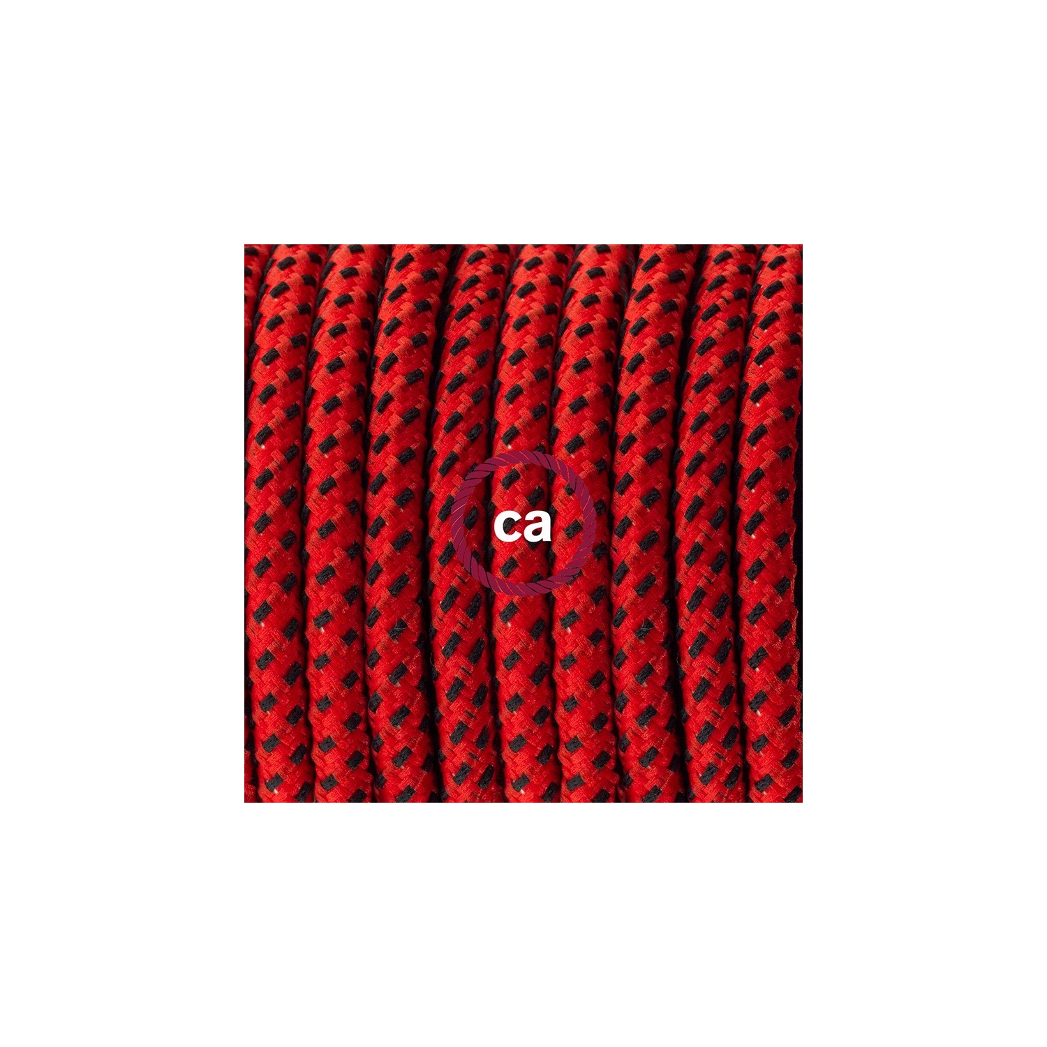 Single Pendant, suspended lamp with Red Devil 3D textile cable RT94