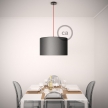 Pendant for lampshade, suspended lamp with Black Rayon textile cable RM04