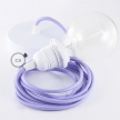 Pendant for lampshade, suspended lamp with Lilac Rayon textile cable RM07