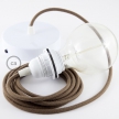 Pendant for lampshade, suspended lamp with Brown Cotton textile cable RC13