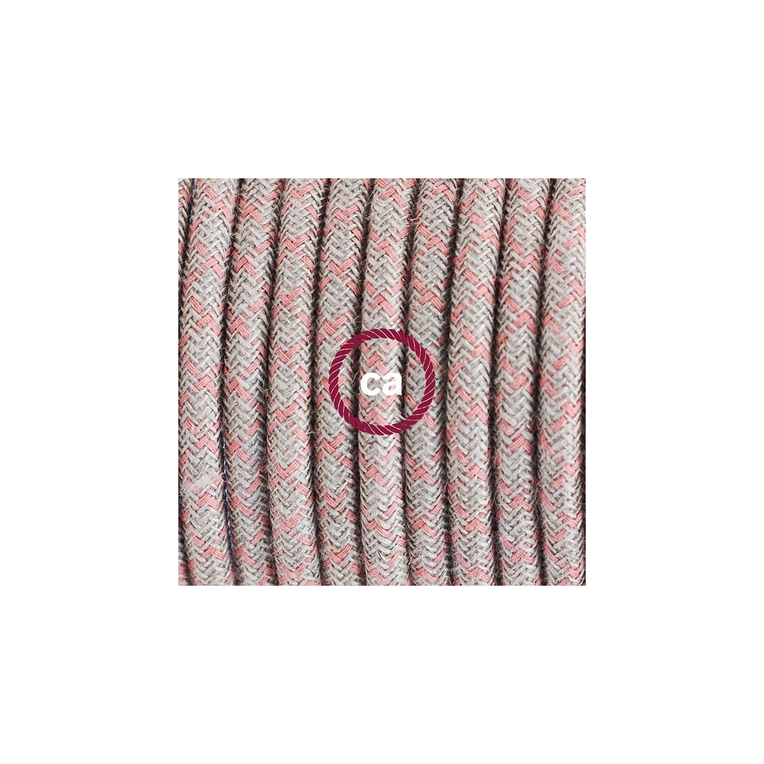 Pendant for lampshade, suspended lamp with Lozenge Ancient Pink textile cable RD61