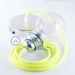 Pendant for lampshade, suspended lamp with Yellow Fluo textile cable RF10