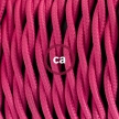 Pendant for lampshade, suspended lamp with Fuchsia Rayon textile cable TM08