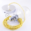 Pendant for lampshade, suspended lamp with Yellow Rayon textile cable TM10