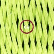Pendant for lampshade, suspended lamp with Yellow Fluo textile cable TF10