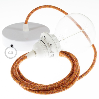 Pendant for lampshade, suspended lamp with Indian Summer Cotton textile cable RX07