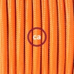 Porcelain Pendant, suspended lamp with Orange Rayon textile cable RM15