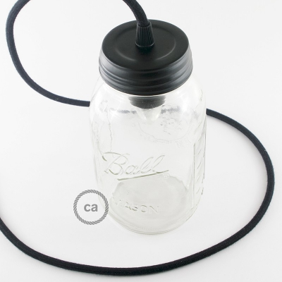 DIY Mason Jar Pendant Kit, Black