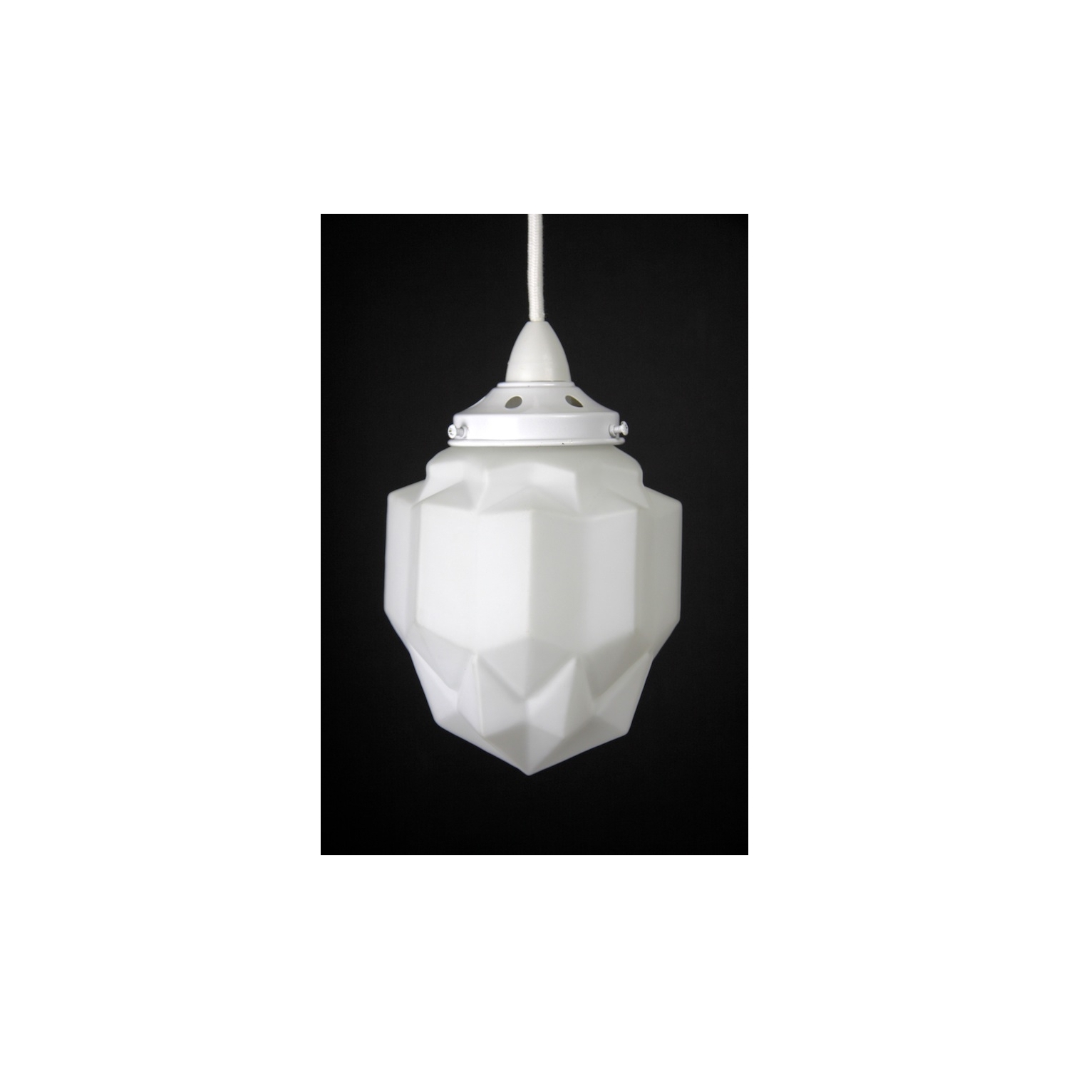 Art Deco Pendant: White