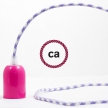 TO204 Lilac Houndstooth Round Electric Cable covered by Rayon fabric