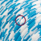 TO209 Turquoise Houndstooth Round Electric Cable covered by Rayon fabric 2CORE ONLY